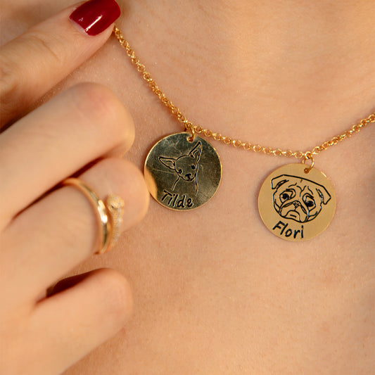 Colar Personalizado Com Foto e Nome do seu Pet Banhado a ouro 18K - Compre e ganhe um presente