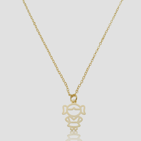 Colar com Pingente de Filho(a) Vazado | Banhado a Ouro 18K