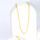 Mix de Colar E Pulseira Dourado Corrente com Elos de Coração