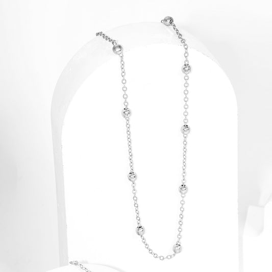 Mix de Colar e Pulseira Bolinhas Banhado a Prata