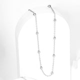 Mix de Colar e Pulseira Bolinhas Banhado a Prata