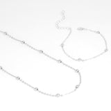 Mix de Colar e Pulseira Bolinhas Banhado a Prata