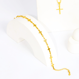 Mix Colar e Pulseira Cruz Banhado