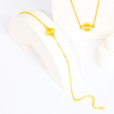 Mix Colar e Pulseira Trevo Dourado