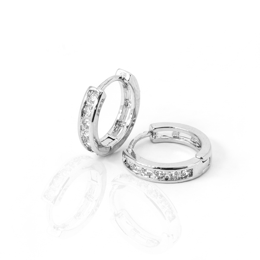 Brinco Argola Fina Cravejada