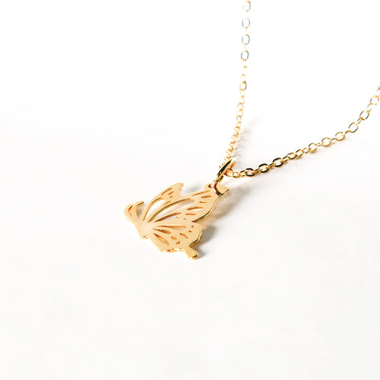 COLAR COM PINGENTE DE BORBOLETA | Banhado A Ouro 18K