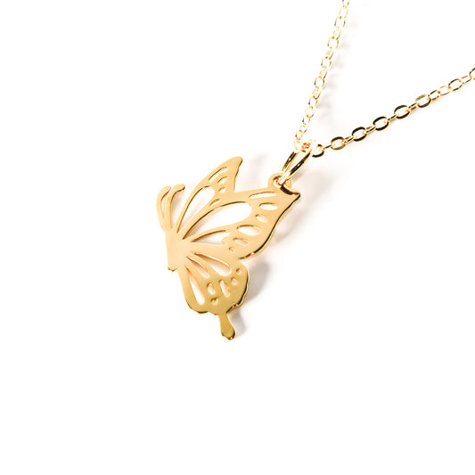 COLAR COM PINGENTE DE BORBOLETA | Banhado A Ouro 18K
