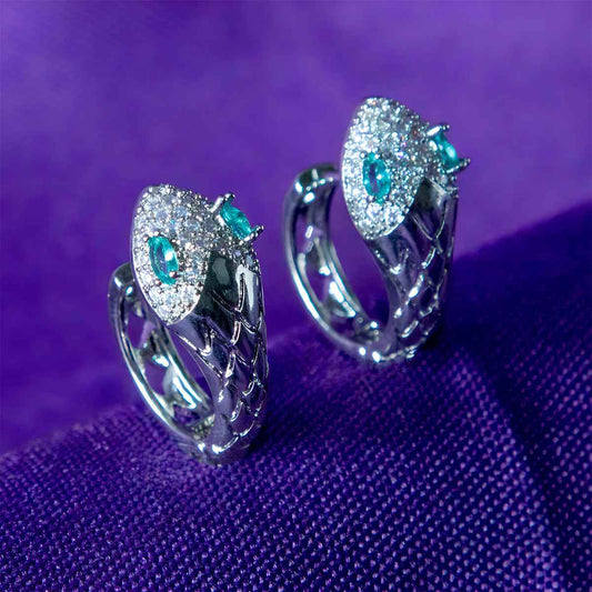 Brinco Argola Snake Cravejado em Zircônia | Banhado a Ouro 18k