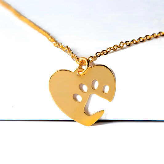 COLAR AMO MEU PET BANHADO EM OURO 18K