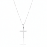Colar com Pingente de Cruz Banhado a Prata