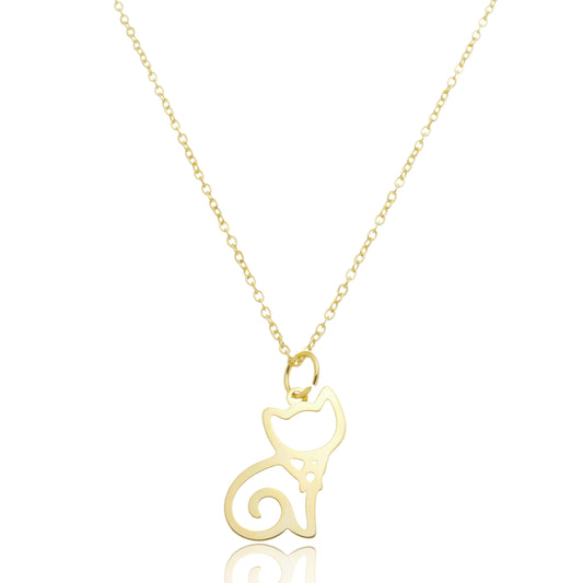 Colar Gatinho Vazado Folheado em Ouro 18K