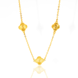 Mix Colar e Pulseira Trevo Dourado