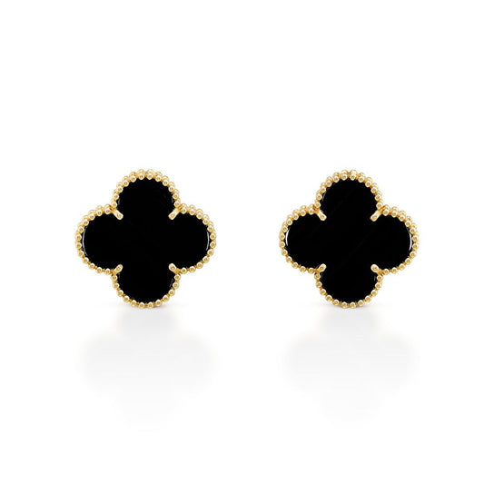Brinco Trevo Resinado - Banhado a Ouro 18K