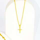 Mix Colar e Pulseira Cruz Banhado