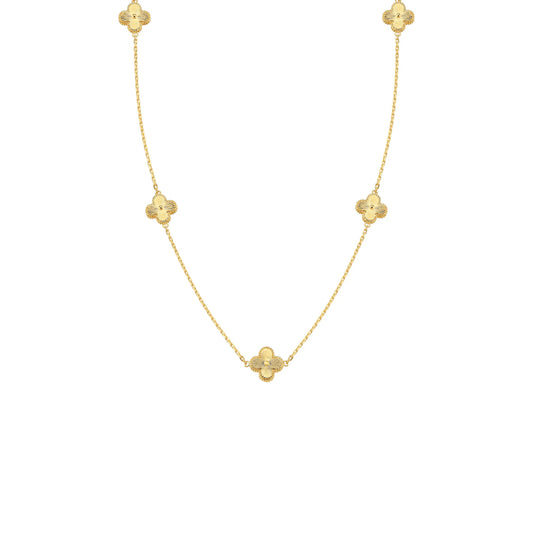 Colar Gargantilha Vintage Alhambra 80 cm Banhado em Ouro 18K