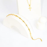 Mix Colar e Pulseira Cruz Banhado