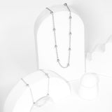 Mix de Colar e Pulseira Bolinhas Banhado a Prata