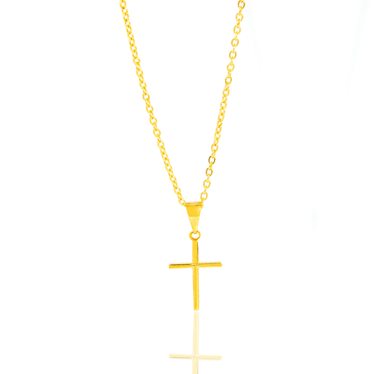 Mix Colar e Pulseira Cruz Banhado