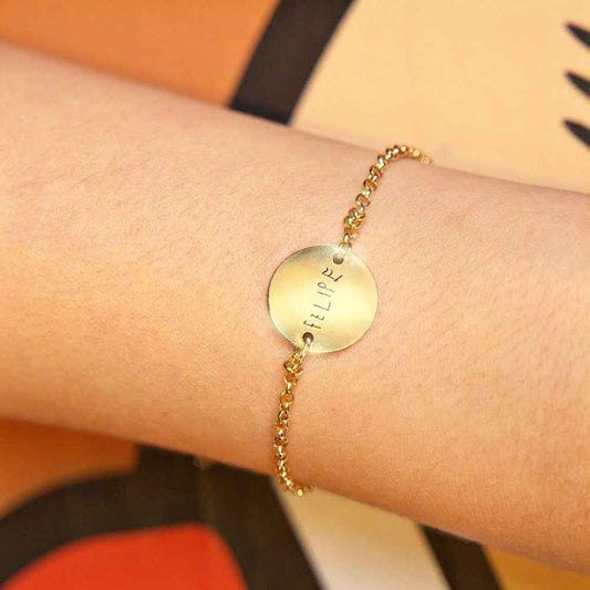 Pulseira Personalizada com Nome - Banhada a Ouro 18K
