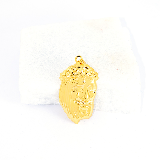 Pingente Com Imagem Esculpida de Jesus | Banhado a Ouro 18k