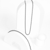 Mix de Colar e Pulseira Corrente Cordão Trançado Banhado