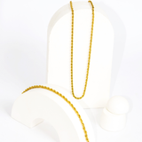 Mix de Colar e Pulseira Corrente Cordão Trançado Banhado
