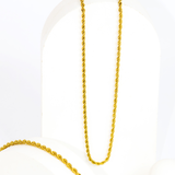 Mix de Colar e Pulseira Corrente Cordão Trançado Banhado