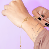 Pulseira Simbolo do Infinito Banhadao a Ouro 18k