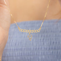 Colar Personalizado Canga Corações e Filho(a) Banhado em Ouro 18K