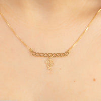 Colar Personalizado Canga Corações e Filho(a) Banhado em Ouro 18K