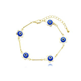 Pulseira Flor Olho Grego | Banhada a Ouro 18k