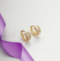 Brinco Argola Cravejado em Zircônias com Gota  ZIRCÔNIAS COM GOTA (cópia)