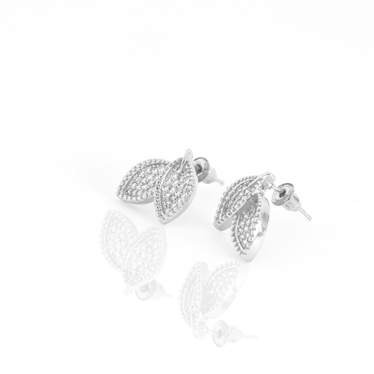 Brinco Folhas Cravejadas Banhado