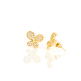 Brinco Borboleta Luz Cravejada Banhado