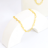 Mix de Colar E Pulseira Dourado Corrente com Elos de Coração