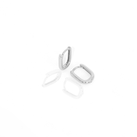 Brinco Argolinha Quadrada Liso De Click Banhado