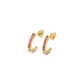 Brinco Argolinha Cravejada Zirconia | Banhado a Ouro 18K