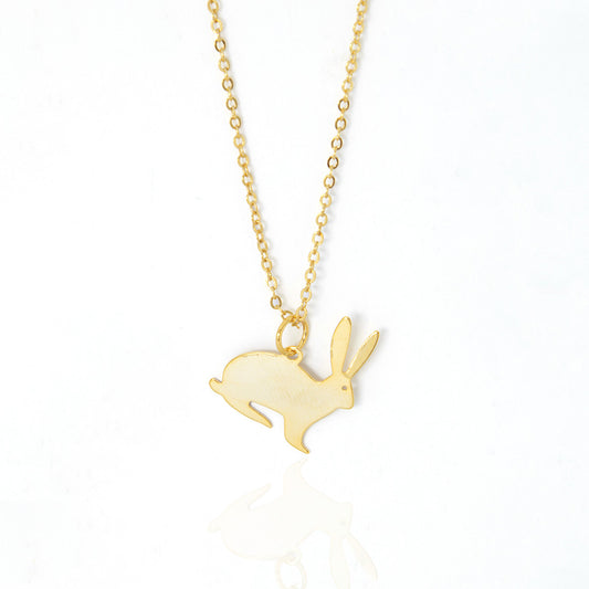 Colar Pingente Coelho Folheado a Ouro 18k