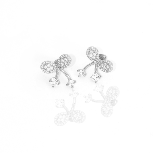 Brinco Laço Cravejado Com Zirconia Banhado