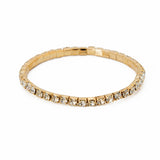 Pulseira Riviera Com Ajuste de Elastico Banhado em Ouro 18K