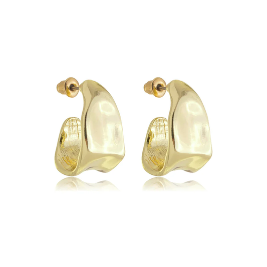 Brinco Formas Orgânicas Banhado em Ouro 18K