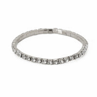 Pulseira Riviera Com Ajuste de Elastico Banhado em Ouro 18K