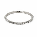 Pulseira Riviera Com Ajuste de Elastico Banhado em Ouro 18K