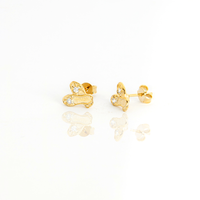Brinco Sapatinho Bailarina Zircônia Folheado Ouro 18K