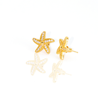 Brinco Estrela Do Mar Cravejado Banhado