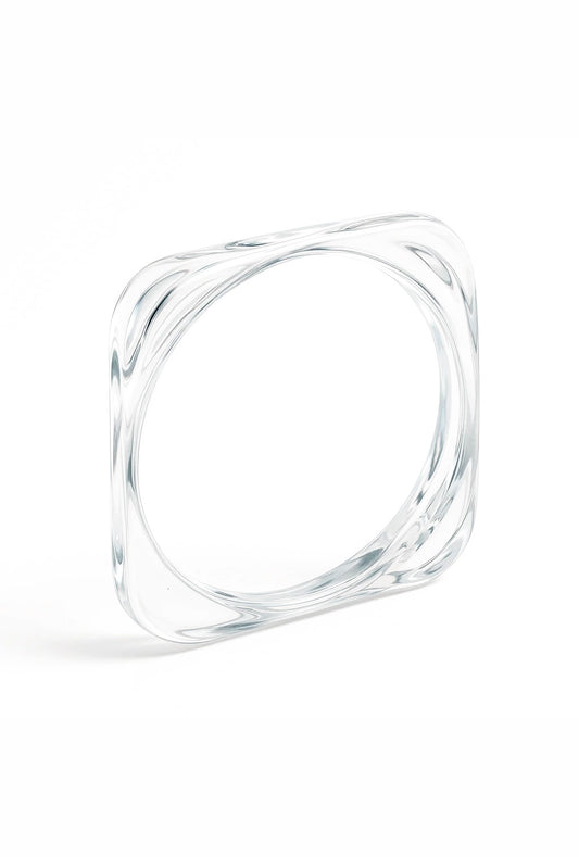 Bracelete Abaulado Resina Transparente