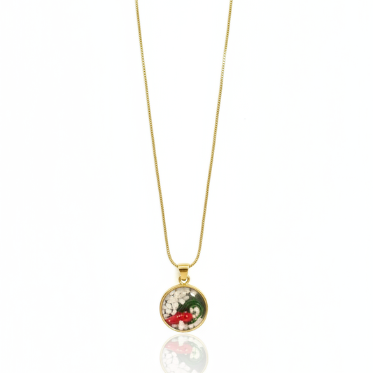 Colar Dourado Contra Mau Olhado Pimenta Murano E Sal Grosso