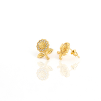 Brinco Florzinha Cristal Cravejado Folheado