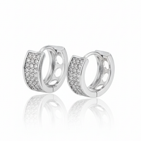 Brinco Argola Cravejado 3 Fileiras Banhado