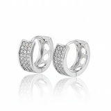 Brinco Argola Cravejado 3 Fileiras Banhado